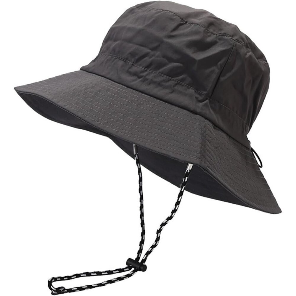 Unisex Dark Grey Wide Brim Water-resistant With Chin Strap Classic Bucket Hat